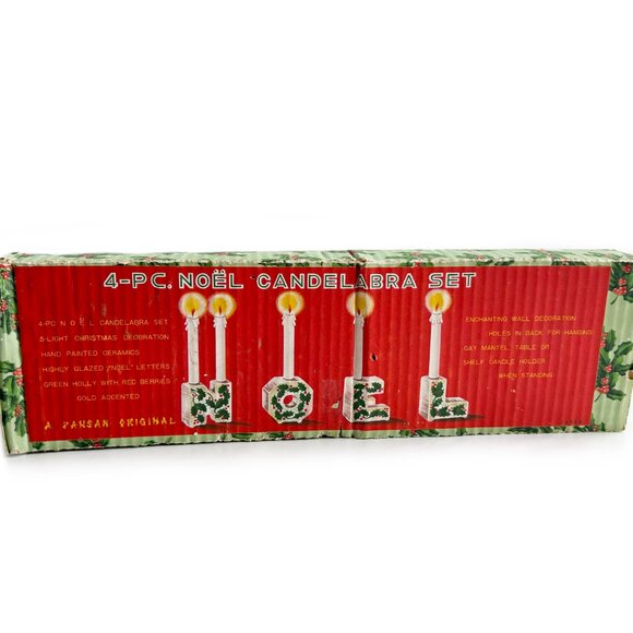 Vintage Christmas NOEL Candle Holders Made in Japan - Picture 7 of 9